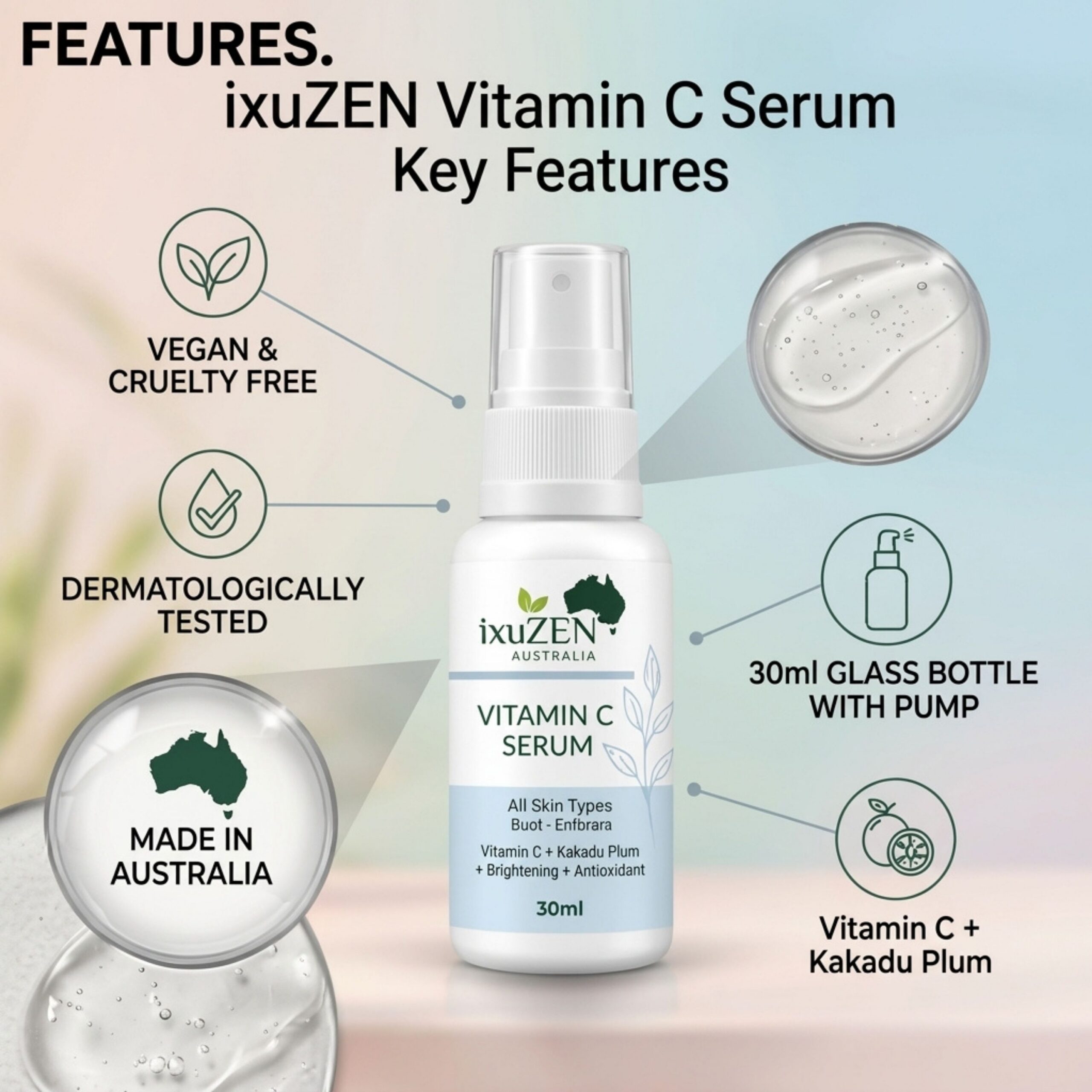Vitamin C Serum 30mL | Kakadu Plum Brightening Serum - Image 3